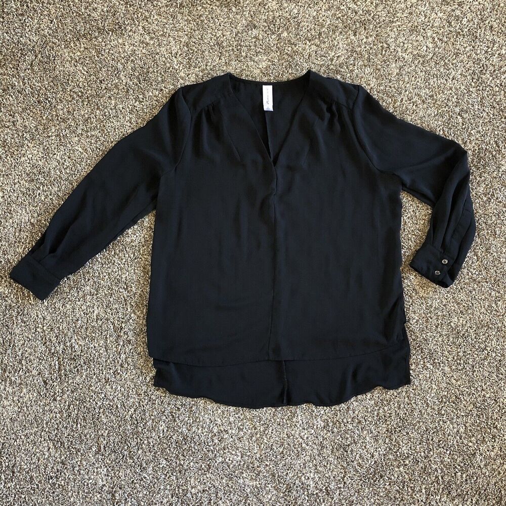 Womens Pure Energy Black Sheer Long Sleeve Blouse Size‎ 1X